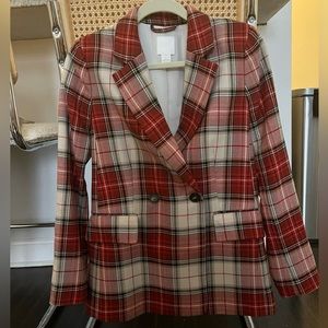 Red Plaid H&M blazer - size 2 (worn once)